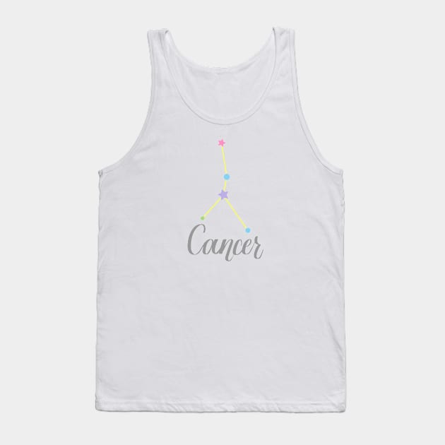 Cancer Zodiac Constellation in Pastels Tank Top by Kelly Gigi